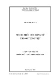 Luận văn Thạc sĩ Ngôn ngữ và Văn hóa Việt Nam: Sự chi phối của động từ trong tiếng Việt