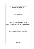 Luận văn Thạc sĩ Chính sách công: Thực hiện chính sách quản lý thức ăn chăn nuôi tại Việt Nam hiện nay