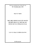 Luận văn Thạc sĩ Chính sách công: Thực hiện chính sách tuyên truyền phổ biến pháp luật trên địa bàn huyện Sơn Tây, tỉnh Quảng Ngãi