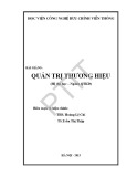 Bài giảng Quản trị thương hiệu - ThS. Hoàng Lệ Chi & TS.Trần Thị Thập