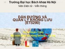 Bài giảng Dẫn đường và quản lý không lưu: Chương 2 - TS. Hà Duyên Trung