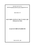 Luận văn Tiến sĩ Kinh tế: Phát triển chuỗi giá trị cây dược liệu tỉnh Quảng Ninh