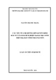 Luận án Tiến sĩ Kinh tế: Các yếu tố ảnh hưởng đến quyết định đầu tư của doanh nghiệp ngoài nhà nước trên địa bàn tỉnh Thái Nguyên