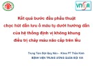 Bài giảng Kết quả bước đầu phẫu thuật chọc hút dẫn lưu ổ máu tụ dưới hướng dẫn của hệ thống định vị không khung điều trị chảy máu não cấp trên lều