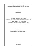 Luận văn Thạc sĩ Quản lý khoa học và công nghệ: Đánh giá hiệu quả thực hiện chính sách vay vốn hỗ trợ phát triển sản xuất cho hộ nghèo và cận nghèo của huyện Điện Biên Đông, tỉnh Điện Biên