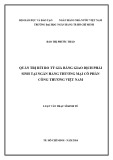 Luận văn Thạc sĩ Kinh tế: Quản trị rủi ro tỷ giá bằng giao dịch phái sinh tại Ngân hàng thương mại cổ phần Công Thương Việt Nam