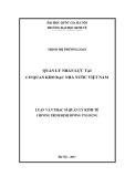 Luận văn Thạc sĩ Quản lý kinh tế: Quản lý nhân lực tại Cơ quan Kho bạc Nhà nước Việt Nam