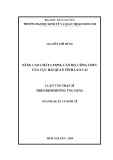 Luận văn Thạc sĩ Quản lý kinh tế: Nâng cao chất lượng cán bộ, công chức của Cục hải quan tỉnh Lào Cai