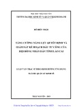 Luận văn Thạc sĩ Quản lý kinh tế: Tăng cường năng lực quyết định và giám sát kế hoạch đầu tư công của Hội đồng nhân dân tỉnh Lào Cai