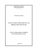 Luận văn Thạc sĩ Quản lý kinh tế: Nâng cao chất lượng nhân lực tại Kho bạc Nhà nước Hà Nội