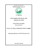 Luận văn Thạc sĩ Kinh tế nông nghiệp: Giảm nghèo tại huyện Ba Chẽ, tỉnh Quảng Ninh