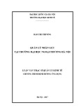 Luận văn Thạc sĩ Quản lý kinh tế: Quản lý nhân lực tại trường Đại học Ngoại thương Hà Nội