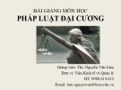 Bài giảng Pháp luật đại cương - ThS. Nguyễn Văn Lâm