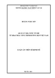 Luận án Tiến sĩ Kinh tế: Quản lý nhà nước về thu từ khai thác công trình đường bộ ở Việt Nam
