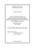Tóm tắt Luận án Tiến sĩ Giáo dục: Quản lý giáo dục pháp luật cho học sinh trung học phổ thông tỉnh Bắc Ninh trong bối cảnh cách mạng công nghiệp lần thứ tư