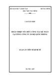 Luận án Tiến sĩ Kinh tế: Hoàn thiện tổ chức công tác kế toán tại Tổng công ty 319 Bộ Quốc phòng