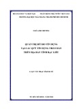 Luận văn Thạc sĩ Kinh tế: Quản trị rủi ro tín dụng tại các Quỹ tín dụng nhân dân trên địa bàn tỉnh Bạc Liêu