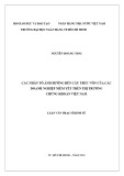 Luận văn Thạc sĩ Kinh tế: Các nhân tố ảnh hưởng đến cấu trúc vốn của các doanh nghiệp niêm yết trên thị trường chứng khoán Việt Nam