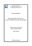 Tóm tắt Luận văn Thạc sĩ Quản trị kinh doanh: Đào tạo nguồn nhân lực tại Công ty Cổ phần Bia Hà Nội - Quảng Bình