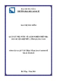 Tóm tắt Luận văn Thạc sĩ Quản lý kinh tế: Quản lý nhà nước về giảm nghèo trên địa bàn huyện Hiệp Đức, tỉnh Quảng Nam