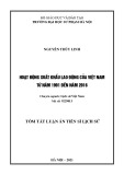 Tóm tắt Luận án Tiến sĩ Lịch sử: Hoạt động xuất khẩu lao động của Việt Nam từ năm 1991 đến năm 2016