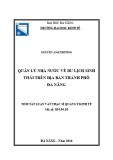 Tóm tắt Luận văn Thạc sĩ Quản lý kinh tế: Quản lý nhà nước về du lịch sinh thái trên địa bàn thành phố Đà Nẵng
