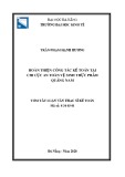 Tóm tắt  Luận văn Thạc sĩ Kế toán: Hoàn thiện công tác kế toán tại Chi cục An toàn vệ sinh thực phẩm Quảng Nam