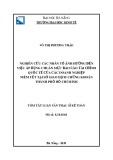 Tóm tắt Luận văn Thạc sĩ Kế toán: Nghiên cứu các nhân tố ảnh hưởng việc áp dụng chuẩn mực báo cáo tài chính quốc tế của các doanh nghiệp niêm yết tại sở giao dịch chứng khoán Thành phố Hồ Chí Minh