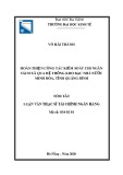 Tóm tắt Luận văn Thạc sĩ Tài chính ngân hàng: Hoàn thiện công tác kiểm soát chi Ngân sách xã qua hệ thống Kho Bạc Nhà Nước Minh Hóa, tỉnh Quảng Bình