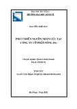 Tóm tắt Luận văn Thạc sĩ Quản trị kinh doanh: Phát triển nguồn nhân lực tại Công ty Cổ phần Sông Ba