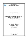 Tóm tắt Luận văn Thạc sĩ Kinh tế phát triển: Phát triển doanh nghiệp nhỏ và vừa trên địa bàn huyện Lệ Thủy, tỉnh Quảng Bình