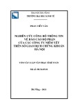 Tóm tắt Luận văn Thạc sĩ Kế toán: Nghiên cứu công bố thông tin về báo cáo bộ phận của các công ty niêm yết trên Sở Giao dịch chứng khoán Hà Nội