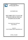 Tóm tắt Luận văn Thạc sĩ Quản trị kinh doanh: Hoàn thiện công tác quản trị kênh phân phối sim thuê bao Vinaphone Quảng Bình