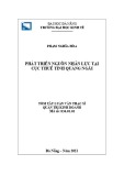 Tóm tắt Luận văn Thạc sĩ Quản trị kinh doanh: Phát triển nguồn nhân lực tại Cục Thuế tỉnh Quảng Ngãi