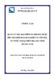 Tóm tắt Luận văn Thạc sĩ Quản lý kinh tế: Quản lý thu bảo hiểm xã hội bắt buộc đối với khối doanh nghiệp có vốn đầu tư nước ngoài trên địa bàn tỉnh Quảng Nam