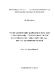 Luận văn Thạc sĩ Kinh tế: Yếu tố ảnh hưởng đến quyết định sử dụng dịch vụ ngân hàng điện tử tại Ngân hàng thương mại cổ phần Đầu tư và Phát triển Việt Nam - Khu vực thành phố Hồ Chí Minh