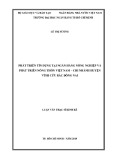 Luận văn Thạc sĩ Kinh tế: Phát triển tín dụng tại Ngân hàng Nông nghiệp và Phát triển Nông thôn Việt Nam – Chi nhánh huyện Vĩnh Cửu Bắc Đồng Nai