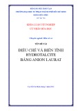 Khoá luân tốt nghiệp cử nhân hoá học: Điều chế và biến tính hydrotalcite bằng anion laurat