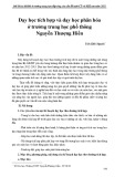 Dạy học tích hợp và dạy học phân hóa ở trường trung học phổ thông Nguyễn Thượng Hiền