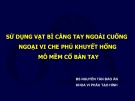 Bài giảng Sử dụng vạt bì cẳng tay ngoài cuống ngoại vi che phủ khuyết hổng mô mềm cổ bàn tay - BS. Nguyễn Tấn Bảo Ân