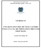 Luận văn Thạc sĩ: Ứng dụng máy học để năng cao hiệu năng của các hệ thống phát hiện xâm nhập mạng