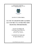 Luận văn Thạc sĩ: Các yếu tố ảnh hưởng đến động lực làm việc của cán bộ, công chức thanh tra tỉnh Khánh Hòa