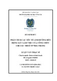 Luận văn Thạc sĩ: Phân tích các yếu tố ảnh hưởng đến động lực làm việc của công chức Chi cục thuế TP Nha Trang