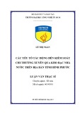 Luận văn Thạc sĩ Kế toán: Các yếu tố tác động đến kiểm soát chi thường xuyên qua Kho bạc Nhà nước trên địa bàn tỉnh Bình Phước