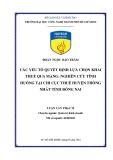 Luận văn Thạc sĩ Quản trị kinh doanh: Các yếu tố quyết định lựa chọn khai thuế qua mạng - Nghiên cứu tình huống tại chi Cục Thuế huyện Thống Nhất tỉnh Đồng Nai