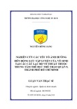 Luận văn Thạc sĩ Quản trị kinh doanh: Nghiên cứu các yếu tố ảnh hưởng đến động lực tập luyện của võ sinh tại các câu lạc bộ võ thuật thuộc Trung tâm Thể dục thể thao Quận 9, thành phố Hồ Chí Minh