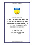 Luận văn Thạc sĩ Quản trị kinh doanh: Các nhân tố ảnh hưởng đến sự hài lòng của người dân khi sử dụng dịch vụ hành chính công tại Ủy ban nhân dân quận Thủ Đức, thành phố Hồ Chí Minh