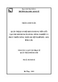 Tóm tắt Luận văn Thạc sĩ Quản trị kinh doanh: Quản trị quan hệ khách hàng tiền gửi tại chi nhánh ngân hàng nông nghiệp và phát triển nông thôn huyện EaH’Leo – Bắc Đắk Lắk