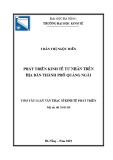 Tóm tắt Luận văn Thạc sĩ Kinh tế phát triển: Phát triển kinh tế tư nhân trên địa bàn thành phố Quảng Ngãi