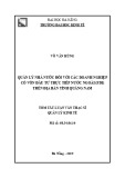 Tóm tắt Luận văn Thạc sĩ Quản lý kinh tế: Quản lý nhà nước đối với các doanh nghiệp có vốn đầu tư trực tiếp nước ngoài (FDI) trên địa bàn tỉnh Quảng Nam